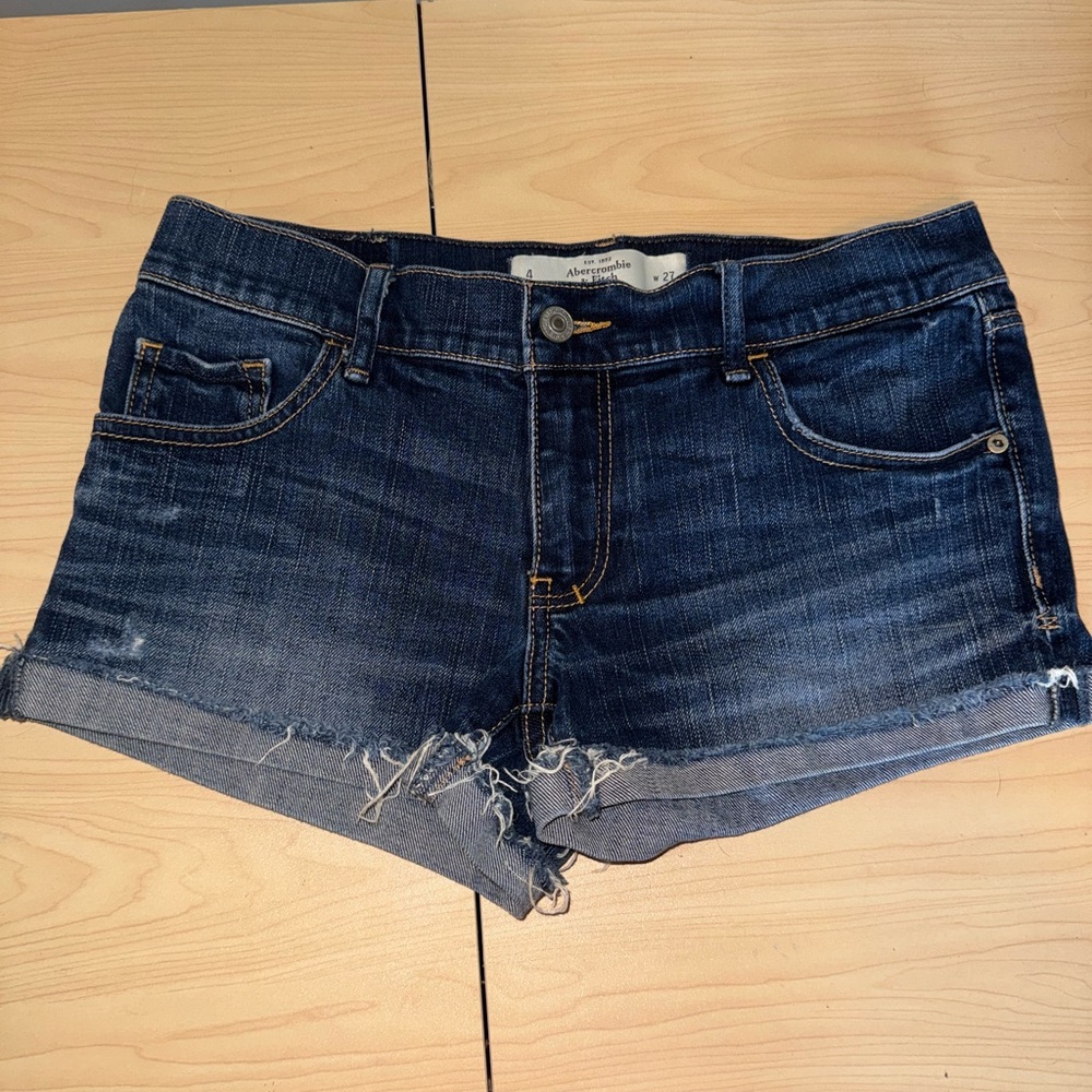 Abercrombie & Fitch Dark Blue Jean Shorts